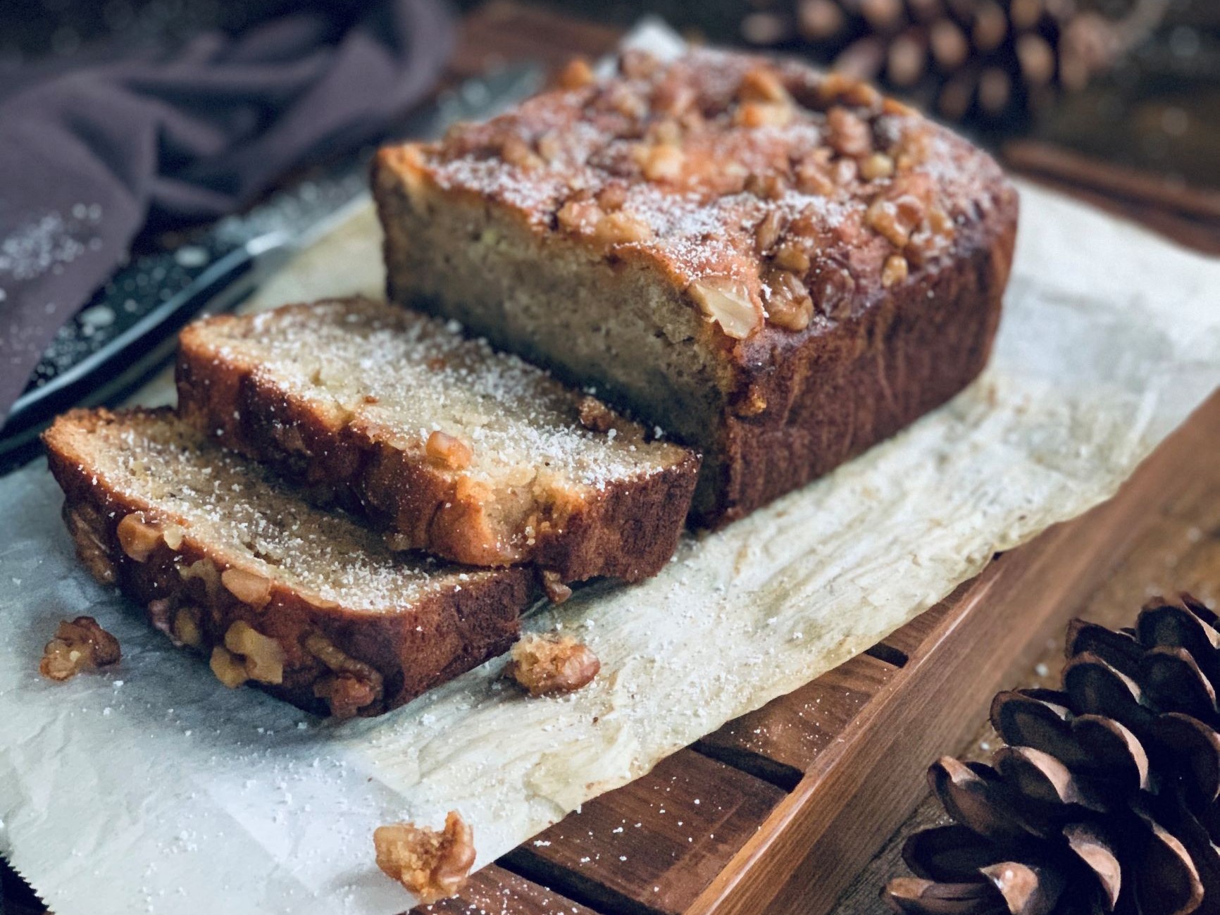 Almond banana walnut bread